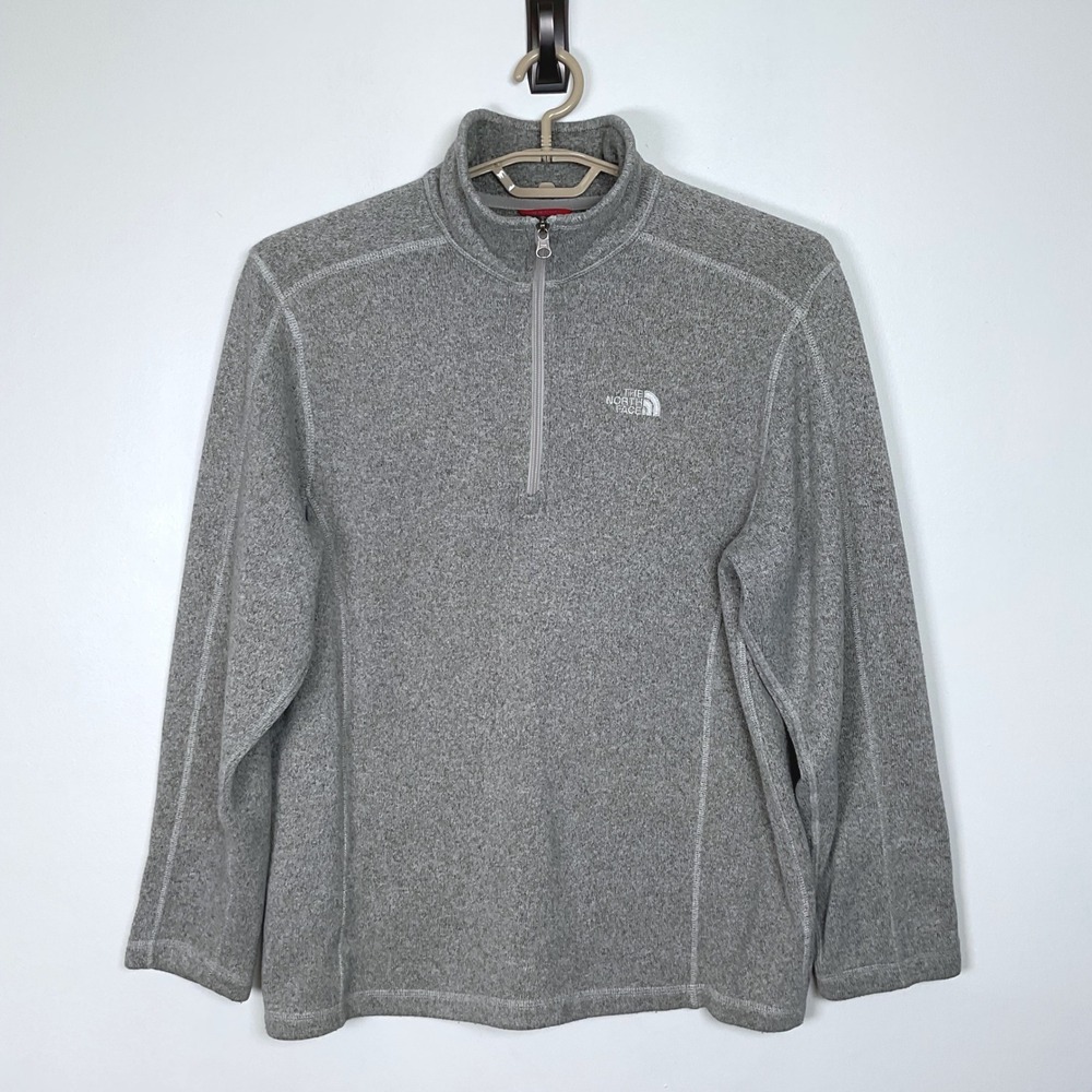 The North Face Mens‎ Pullover Fleece Quarter Zip Gray Large Sweater